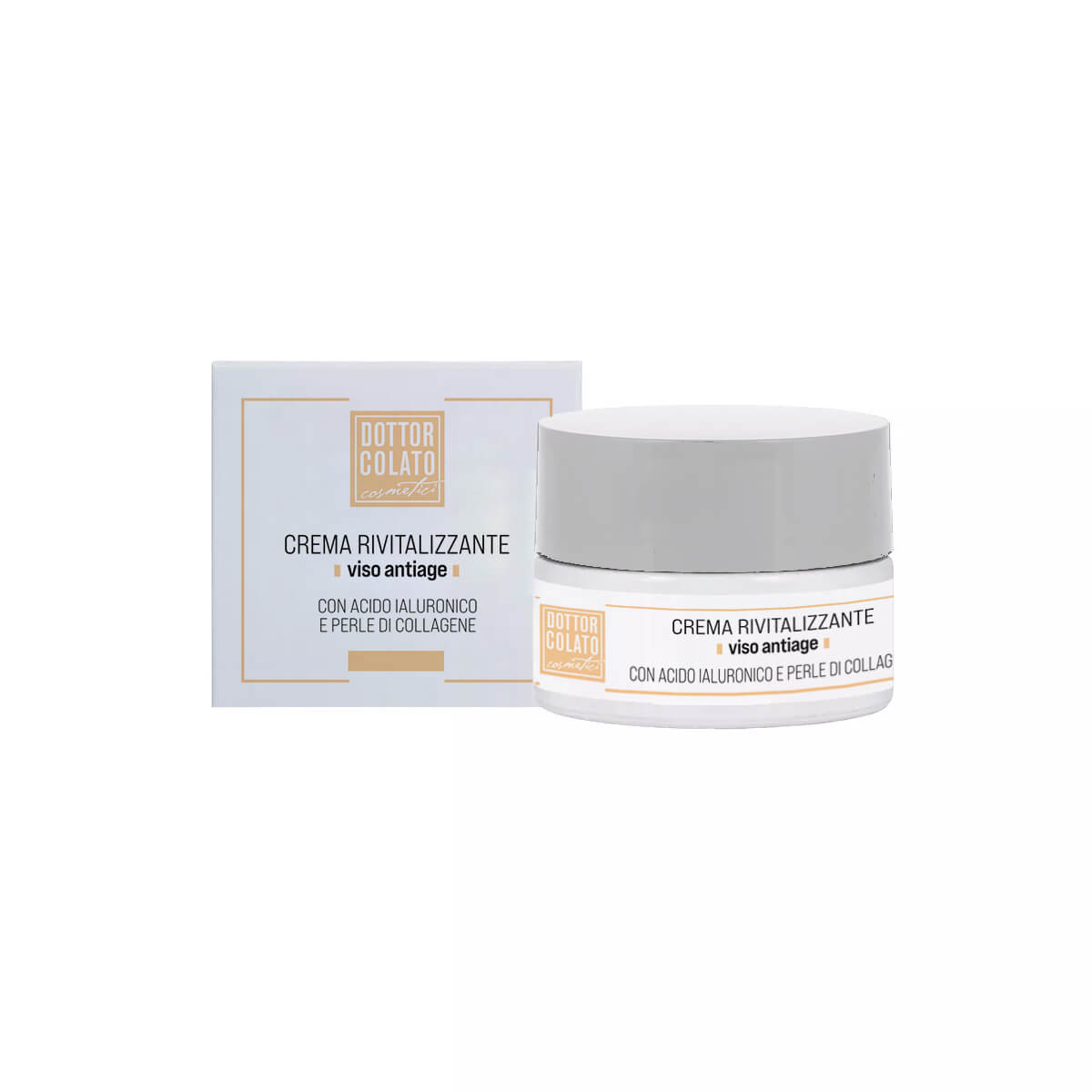 Crema viso rivitalizzante idratante con acido jaluronico e perle di collagene
