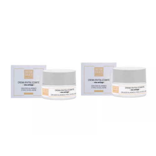 Kit 2x - Crema viso rivitalizzante idratante con acido jaluronico e perle di collagene