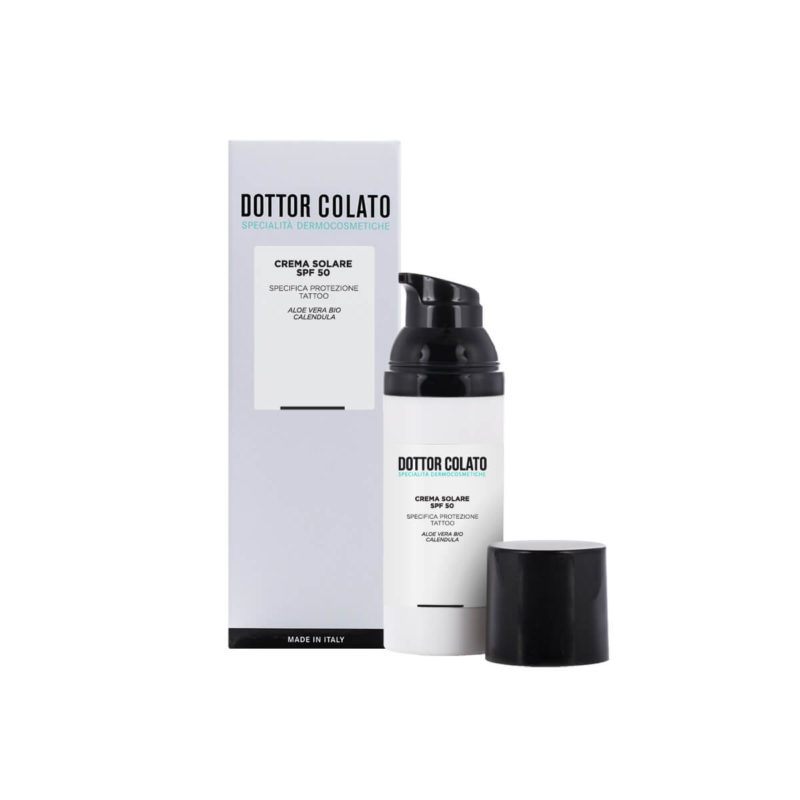 Crema solare SPF50 specifica protezione tattoo WR