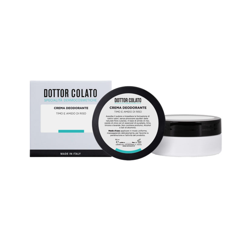 Deodorante delicato naturale in crema con timo e amido di riso