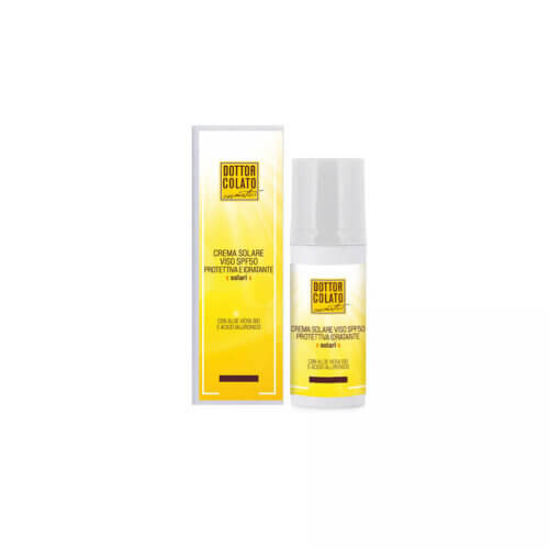 Crema solare  viso protettiva ed idratante  con aloe vera bio e acido jaluronico spf50