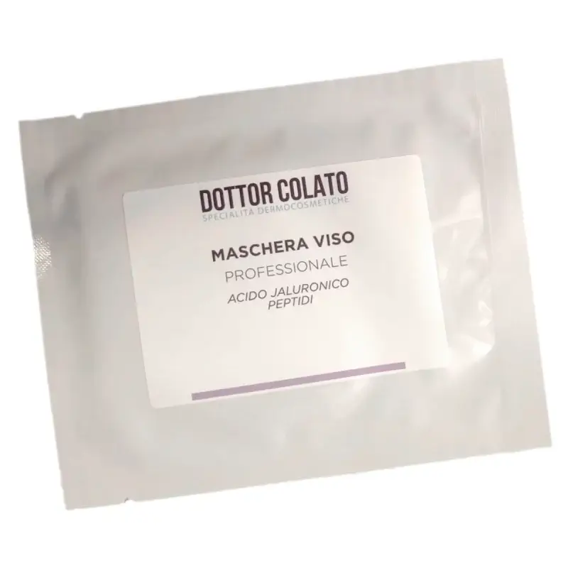 Maschera viso effetto distensivo ed idratante con acido jaluronico e biopeptidi